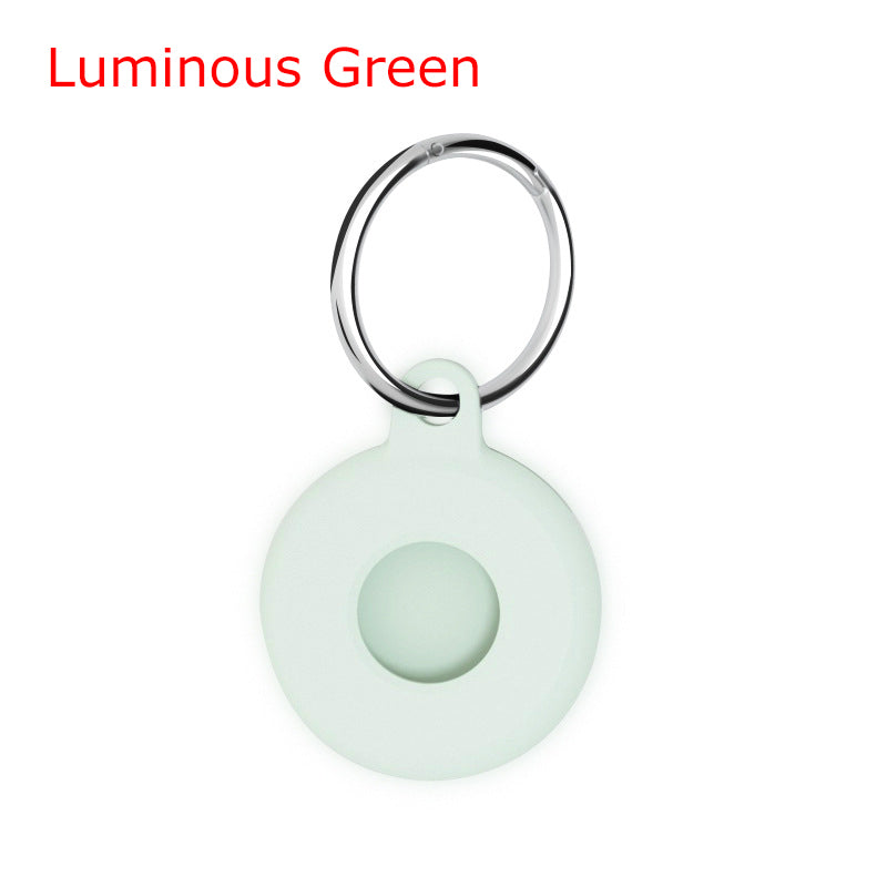 Circular Silicone Key Tag Tracker Cover Access Card Sleeve Anti-Lost Protector Holder W/ Key Ring