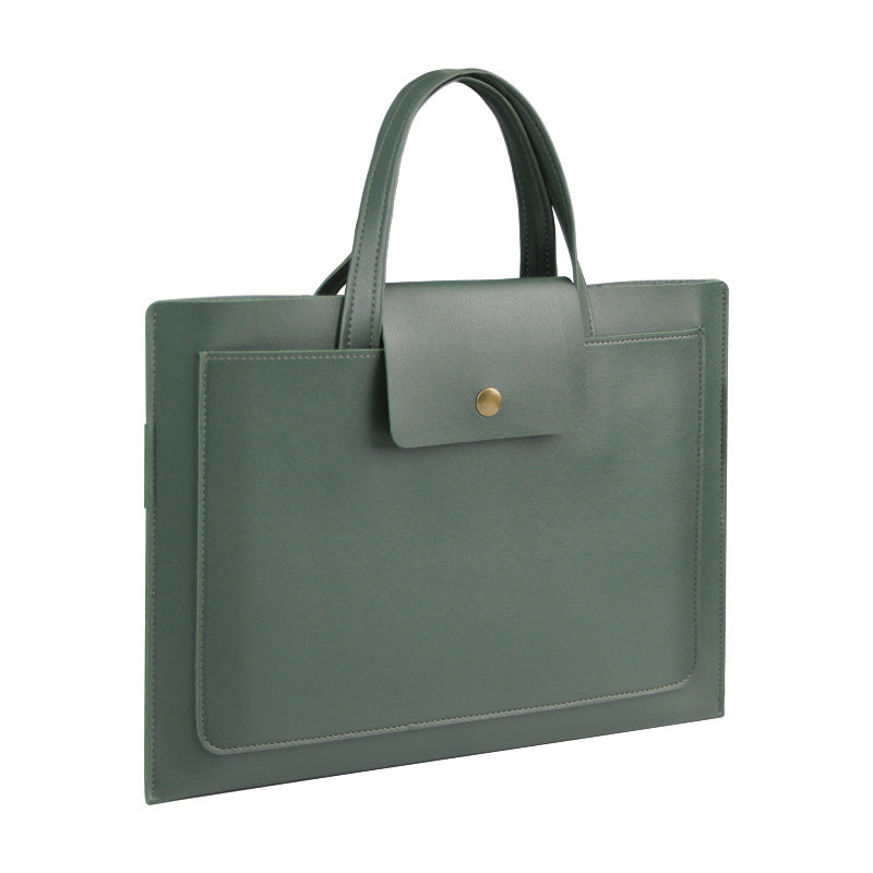 PU Leather 13" Laptop Bag Laptop Sleeve With Carrying Handle For Men And Women