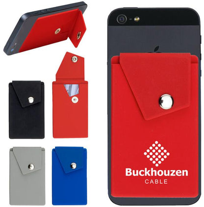 Silicone Phone Wallet w/Button