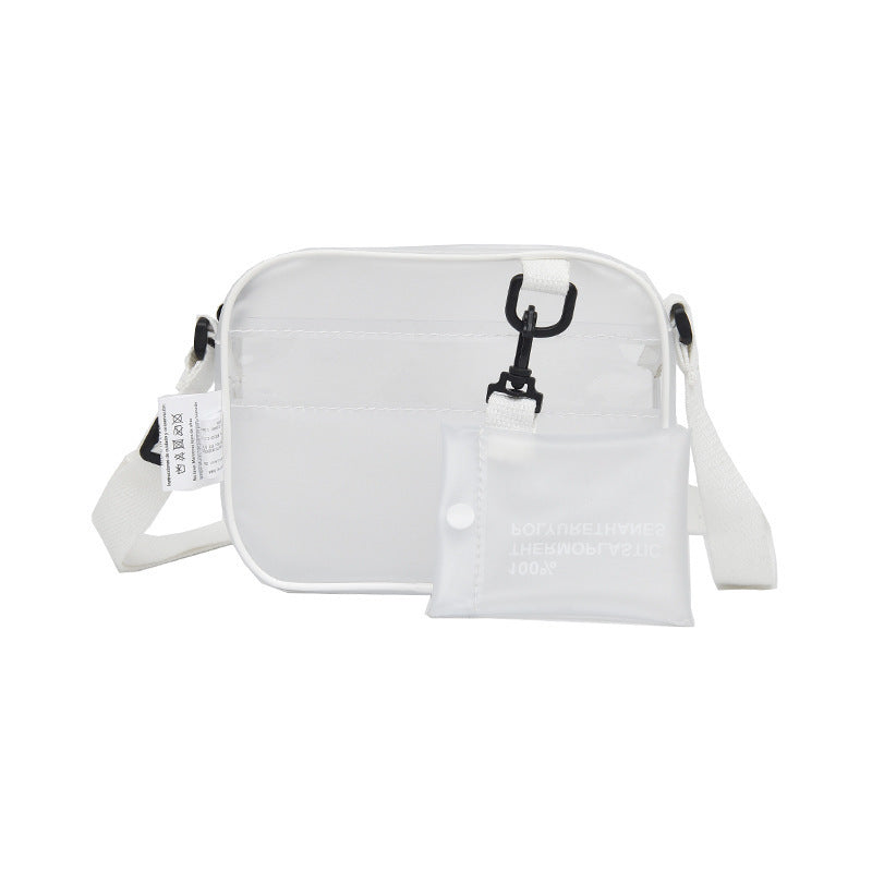 PVC Crossbody Bag Transparent Single Shoulder Bag W/One Separate Pouch