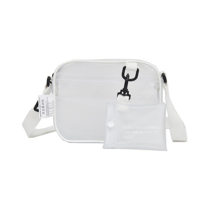 PVC Crossbody Bag Transparent Single Shoulder Bag W/One Separate Pouch