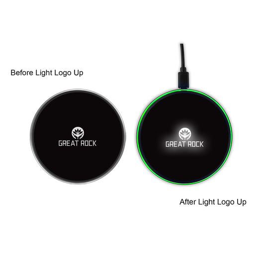 Flashing LED Light Up Wireless Charger (White Light)