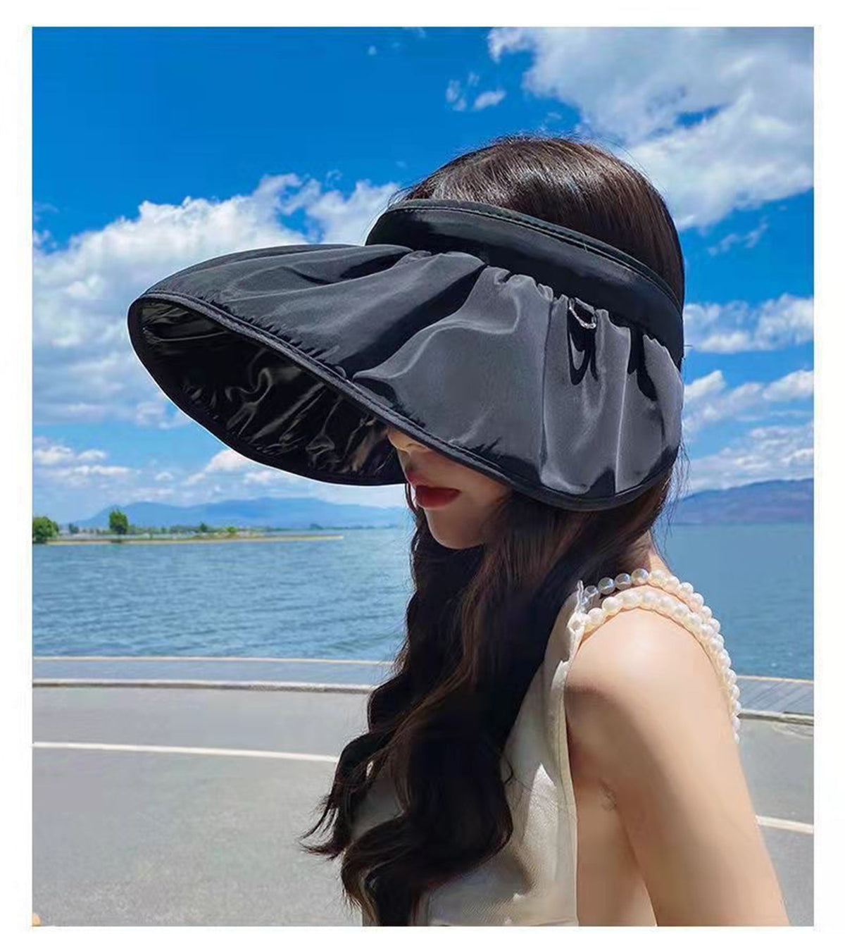 Outdoor UPF50+ Sun Hat Wide Brim Mesh Fishing Hat