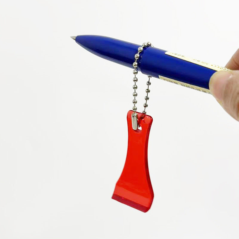 Clear Plastic Lottery Scratcher Keychain W/ Bead Chain