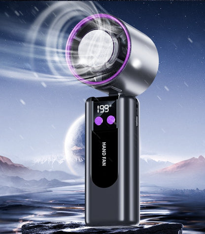 Freezy Personal Fan Refrigeration Fan Handheld Fan W/ 1-199 Stepless Adjusting & Battery Status