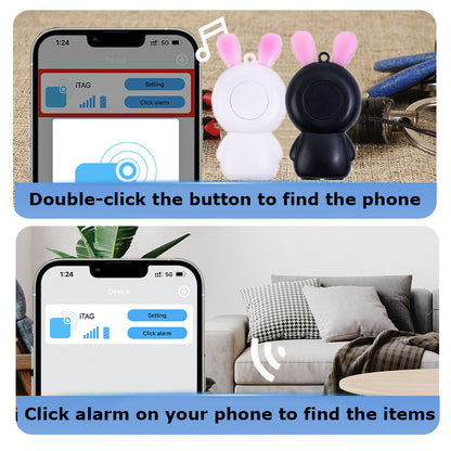 Rabbit Shaped Wireless Smart Tracker Anti-Lost Device Keychain Key Finder