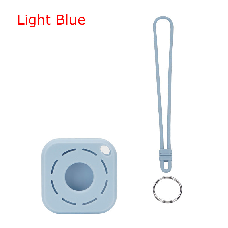 Square Silicone KeyTag Tracker Cover Access Card Sleeve Anti-Lost Protector Holder W/ Silicone Strap