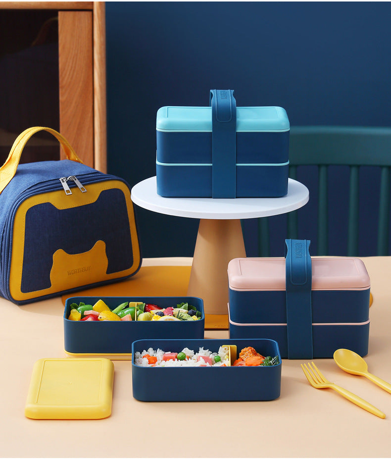 1440ml PP Material Bento Box Multi-layer Sealing Combination Basket Picnic Lunch Box(2 layer)