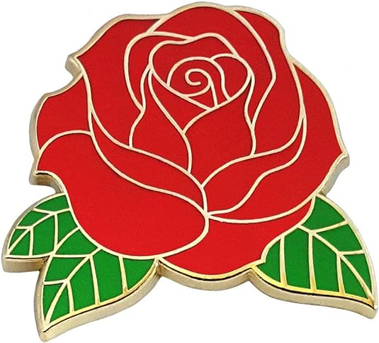 Custom Red Rose Shaped Cute Enamel Lapel Pins Brooch Pin Badge W/Butterfly Clutch Tie Tack