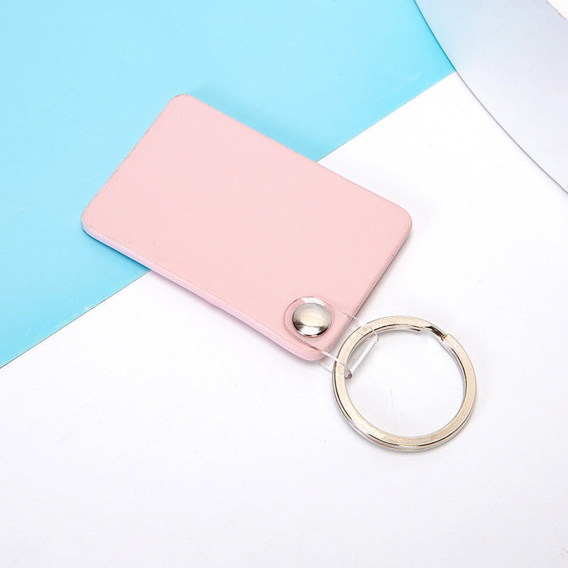 Rectangle PU Leather Keychain for Car Home Key Ring Strap Holder Lanyard Universal Key Fob Keychain