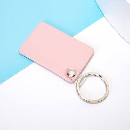 Rectangle PU Leather Keychain for Car Home Key Ring Strap Holder Lanyard Universal Key Fob Keychain