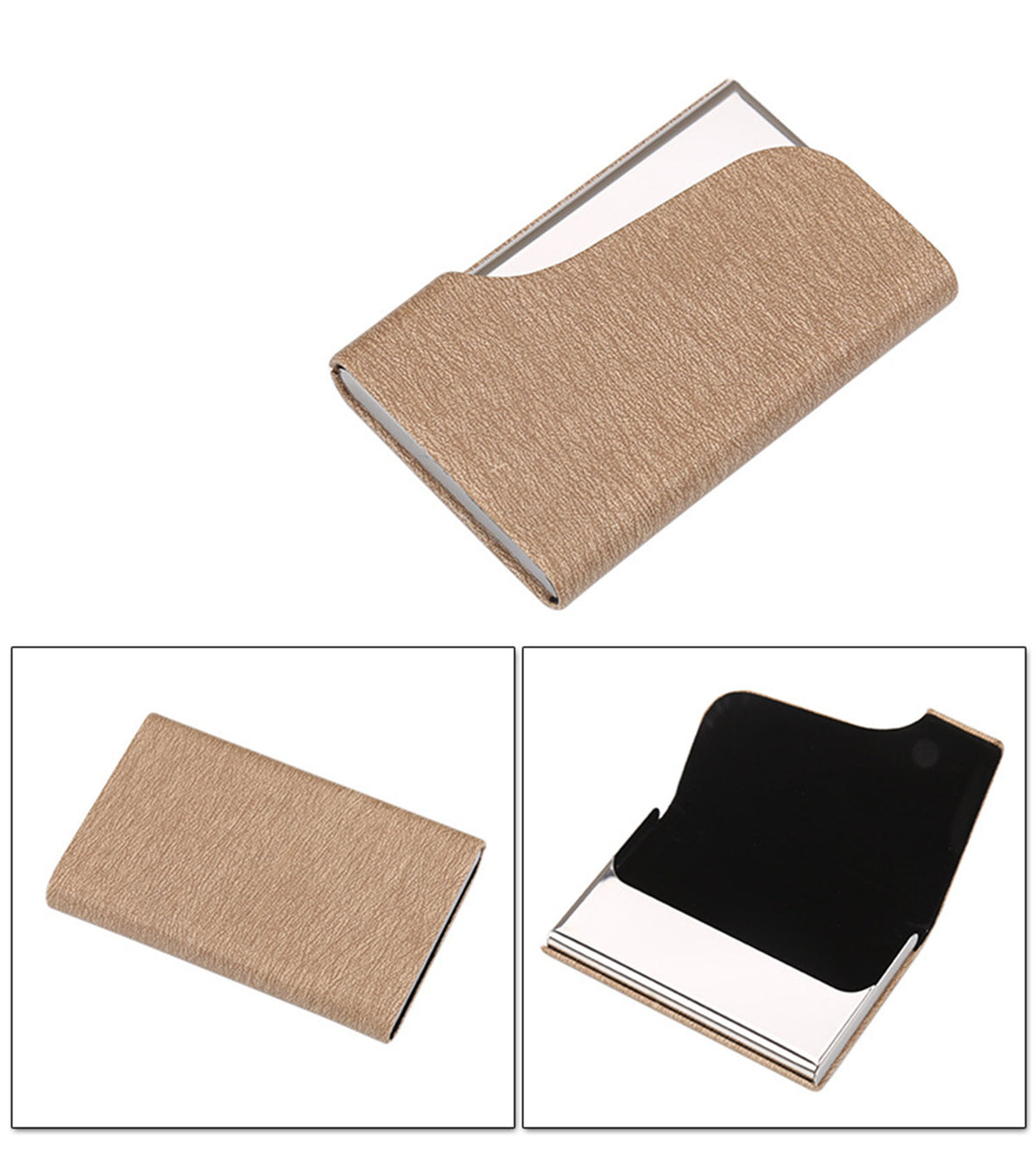 Women's Business Card Cases PU leather Business Card Holders Card Carrier with Magnetic Closure