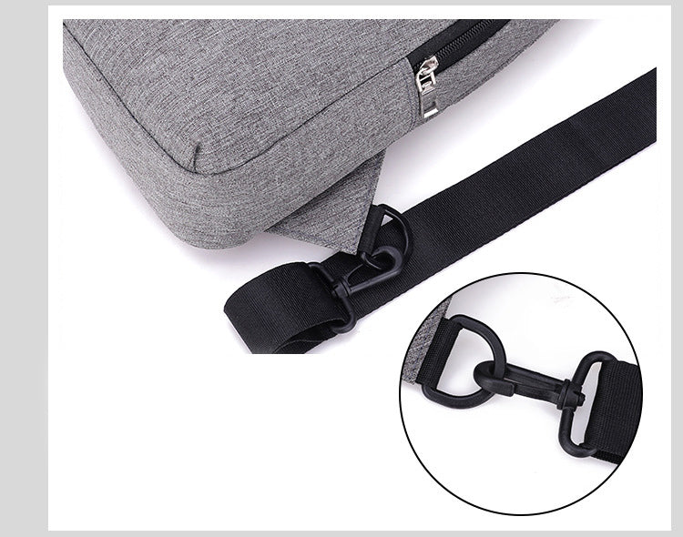 Men's Oxford Sling Bag Chest Shoulder Backpack Crossbody Bag W/USB Charging Port