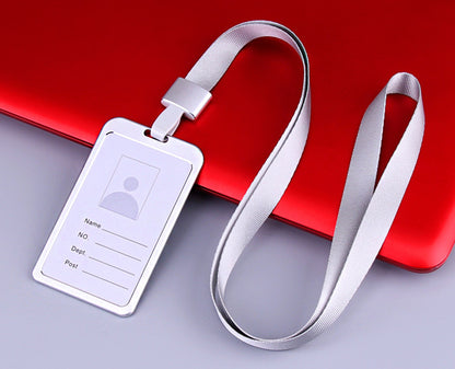 Aluminum Badge Holder With Lanyard