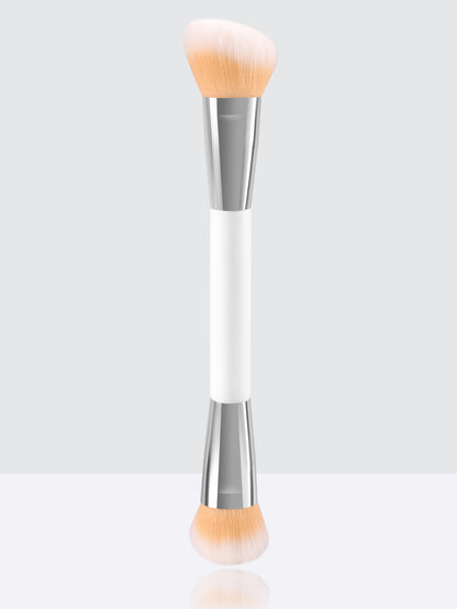 Double Ended Foundation Makeup Brush For Liquid, Cream, Blending, Buffing, Concealer