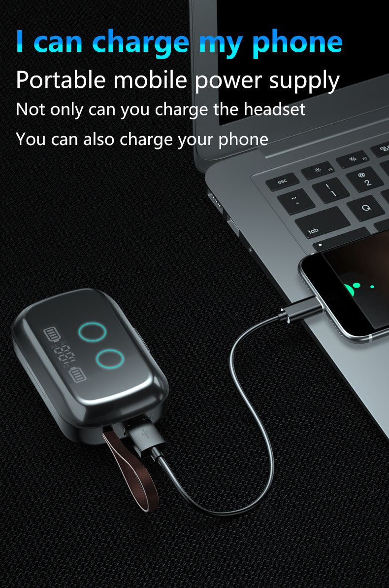 TWS Earbuds W/600 mAh Power Bank And A LED Light