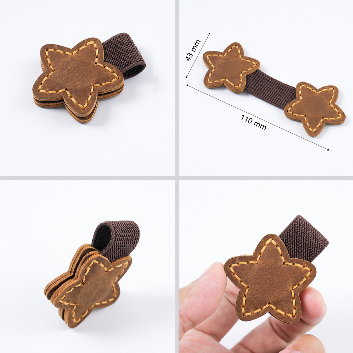 Vintage Star Shape Clip Leather Magnetic Bookmark Book Page Clip Magnetic Soft Leather Money Clip