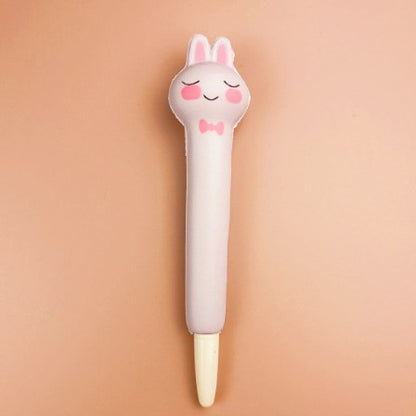 Bunny Stress Reliever Pen 2" 1 Squeeze Toy Pen PU Foam Gel Ink Pen