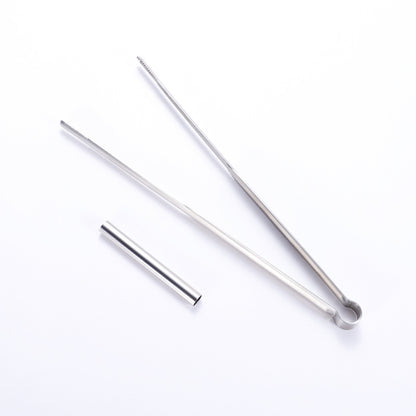 8" 304 Stainless Steel Food Tongs Barbeque Kitchen Tongs