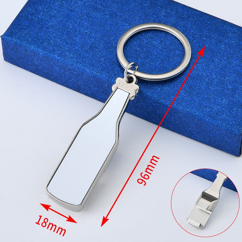 Beer Bottle Shaped Bottle Opener Keychain