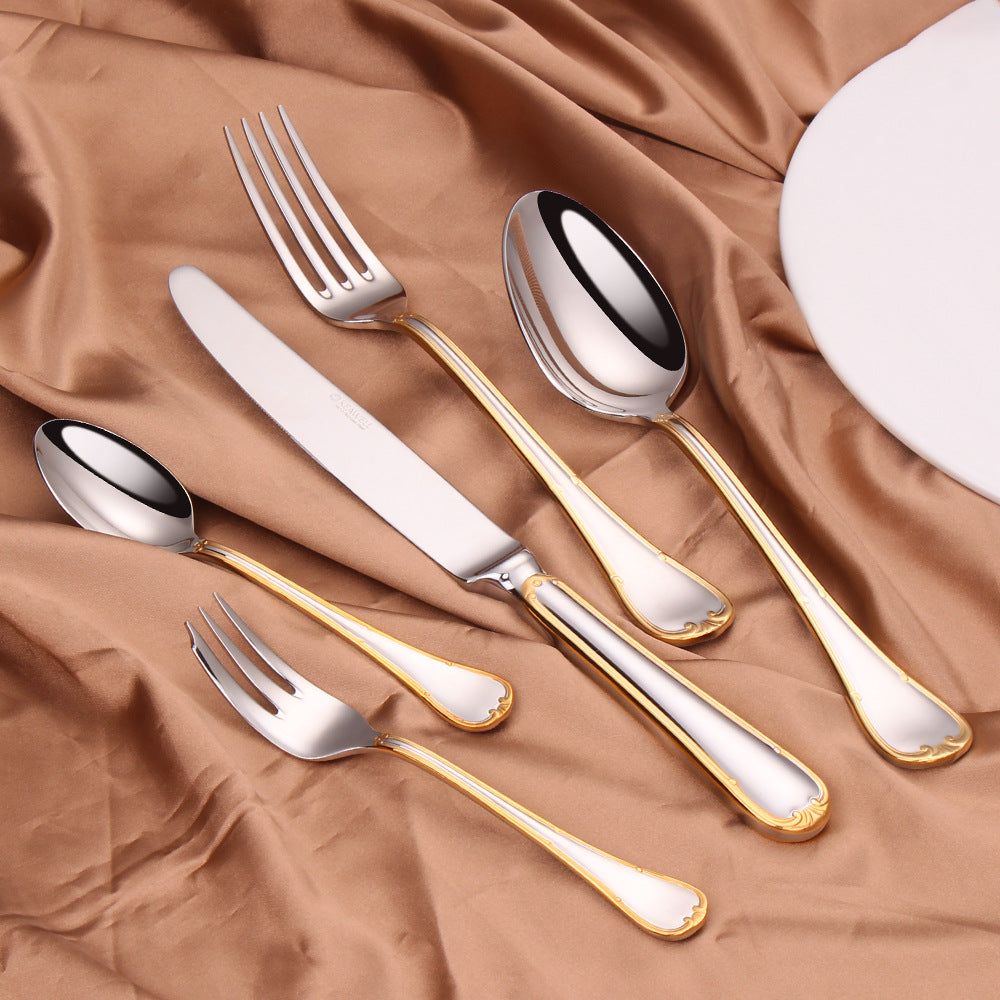 5-Piece Silverware Set Luxury Cutlery Set Knife Fork Spoon