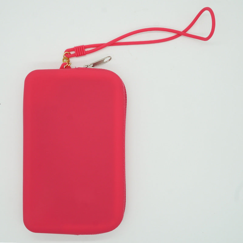 Portable Multi Purpose Soft Silicone Zipper Bag Organizer Purse With Handle