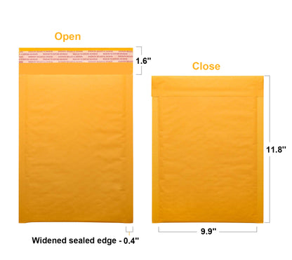 9.9 x 11.8" Kraft Bubble Mailer Self Seal Padded Envelopes for Shipping/ Packaging/ Mailing