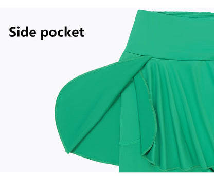 Skirted Legging for Women, Yoga Legging with Skirts & Women Tennis Leggings Clothes Pockets