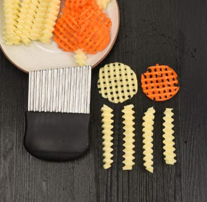 Large Crinkle Cutter Potato Knife Cutter French Fry Slicer Potato Cutter Fruit Vegetable Chopper