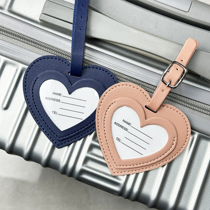 PU Leather Heart Shape Luggage Tag Suitcase Tag