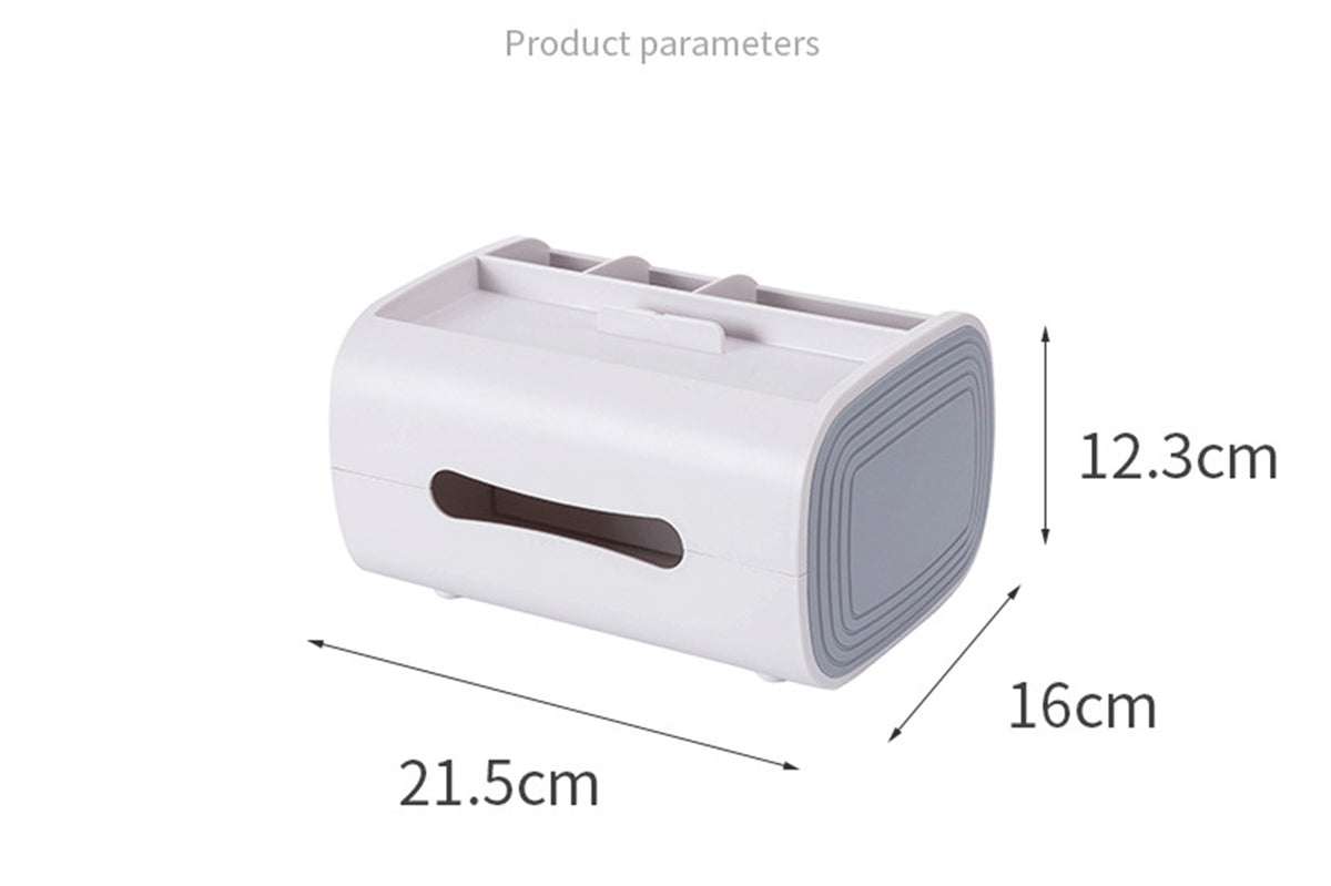 Tissue Box Holder, Multi-Functional Tissue Box Cover with Remote Control Holder