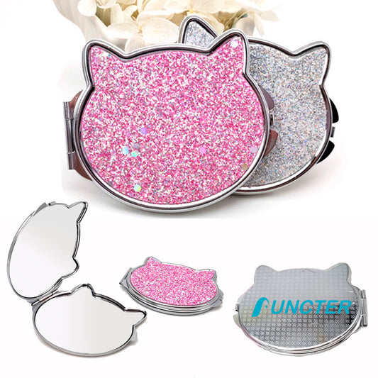 Glitter Cat Mirror Pocket Makeup Mirror Compact Mirror