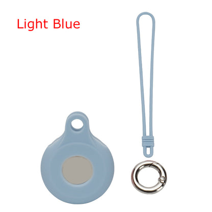Circular Silicone KeyTag Tracker Case Access Card Sleeve Anti-Lost Protector Holder W/Silicone Strap