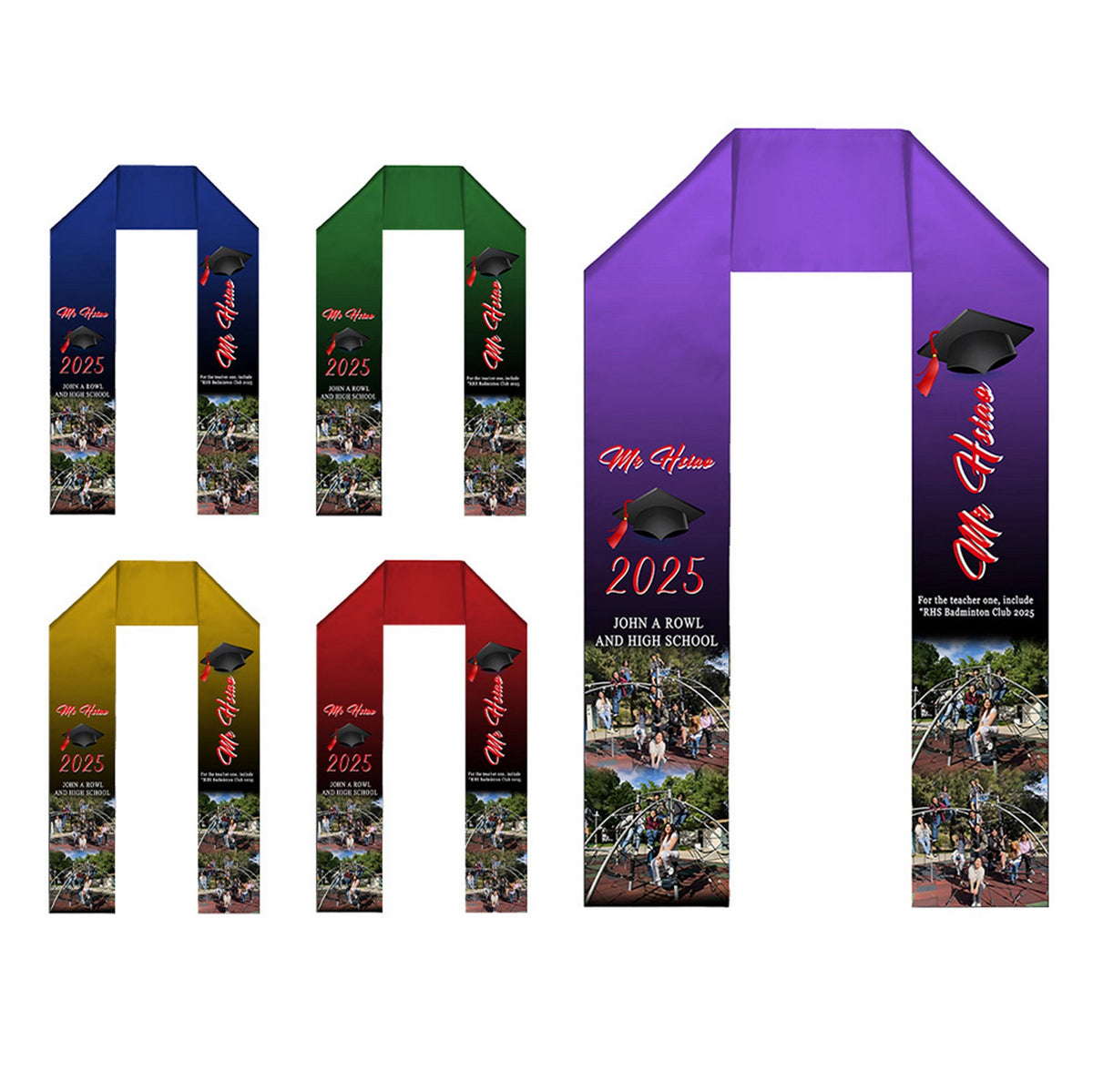 Custom 72"L Unisex Graduation Stole Honor Sash