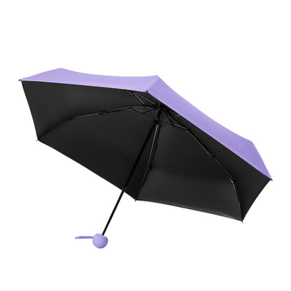 5 Fold Travel Lightweight Portable Pocket Mini Capsule Umbrella Manual Open 6 Panels Umbrella