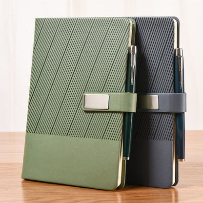 A5 Leatherette College Lined Bound Journal Gift Set Hardcover Writing Notebook w/ Magnetic Clasp Pen