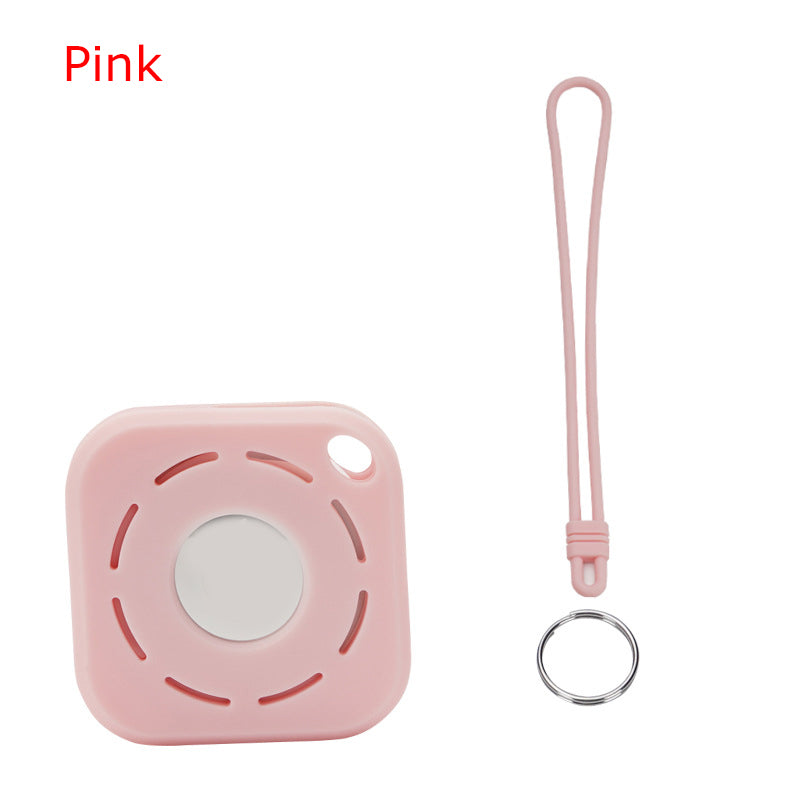 Square Silicone KeyTag Tracker Cover Access Card Sleeve Anti-Lost Protector Holder W/ Silicone Strap