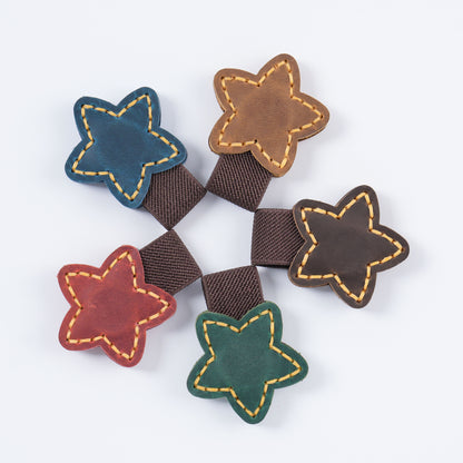 Vintage Star Shape Clip Leather Magnetic Bookmark Book Page Clip Magnetic Soft Leather Money Clip