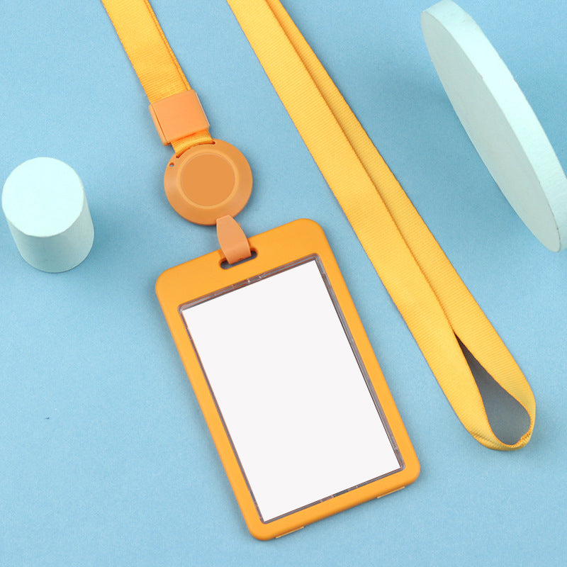 Plastic Vertical Badge Holder With Retractable Lanyard