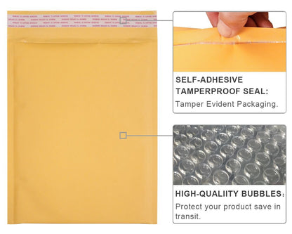 5.9 x 7.1" Kraft Bubble Mailer Self Seal Padded Envelopes for Shipping/ Packaging/ Mailing