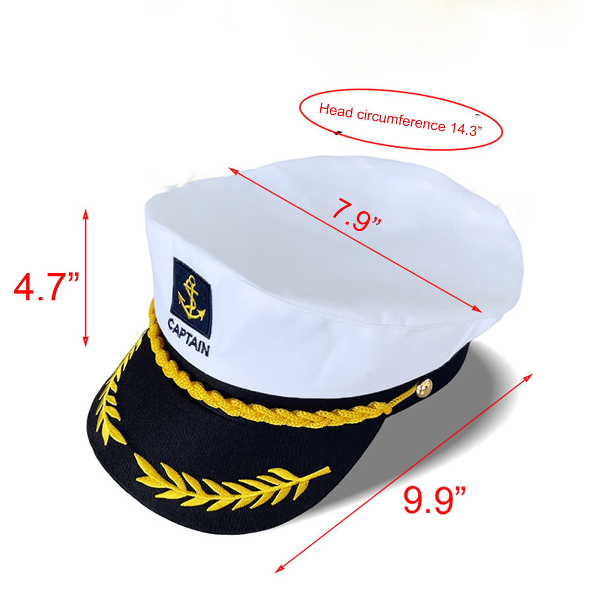 Children Captain Costume Hat Cap