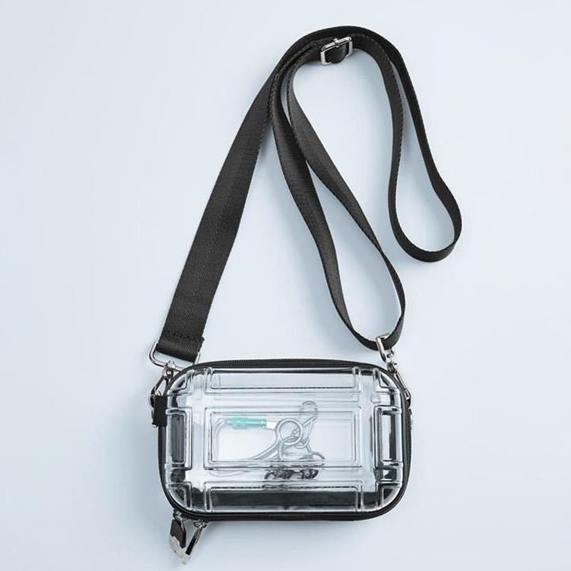 Transparent PC Hard Body Shoulder Bag Zipper Crossbody Bag