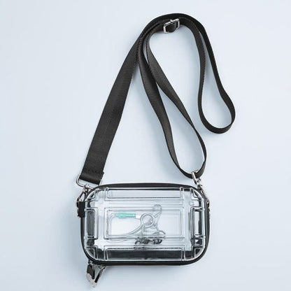 Transparent PC Hard Body Shoulder Bag Zipper Crossbody Bag
