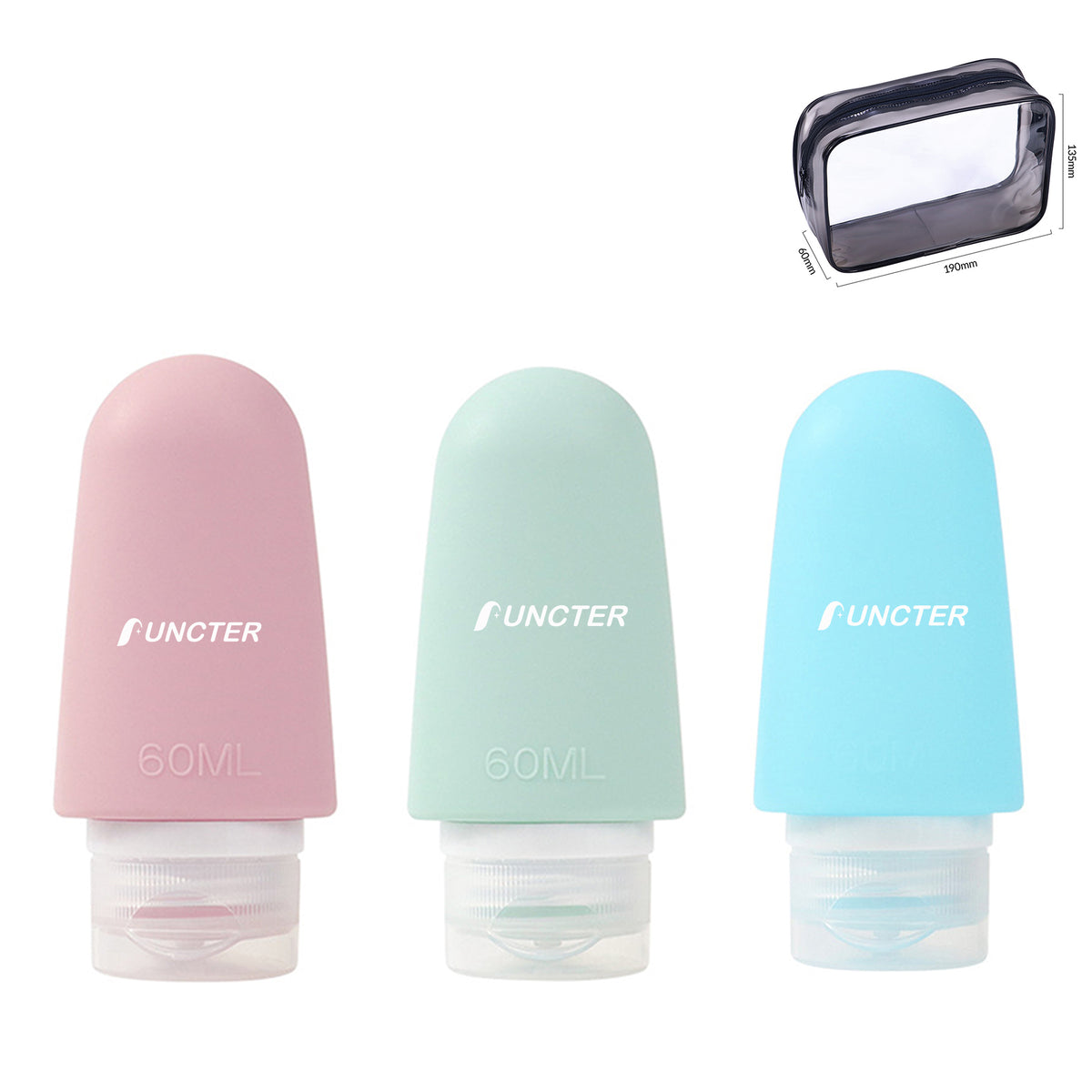 2OZ Containers for Toiletries ( 3pcs Set )