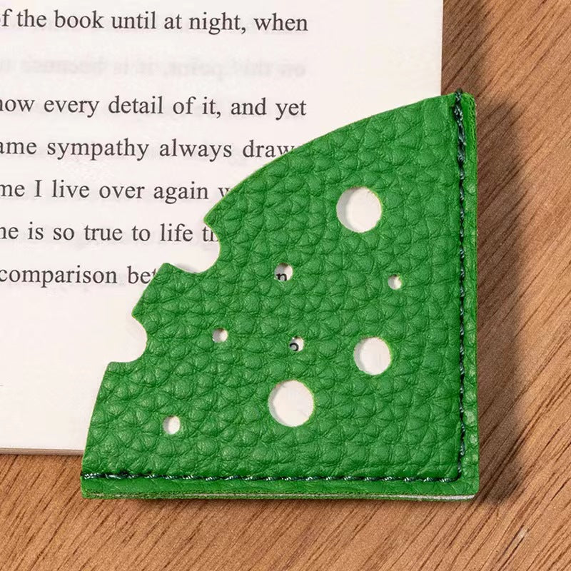 Cheese Shape Bookmark Triangle PU Leather Bookmark Page Corner for Book Lover