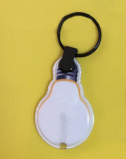 Lamp Bulb Shaped PVC Flashlight Keychain