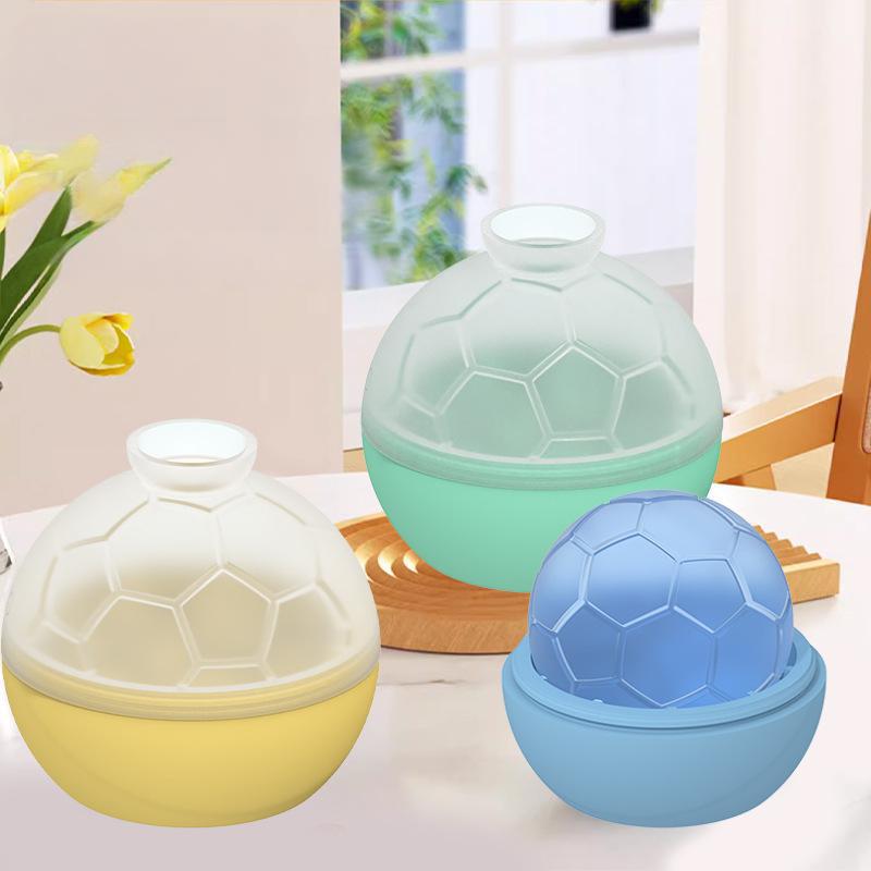 Large Single Sports Ball Ice Cube Molds Soccer Shaped Silicone Ice Ball Mold
