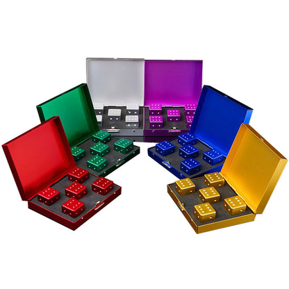 5 Pcs Metal Cube Dice Game Set w/ Metal Container
