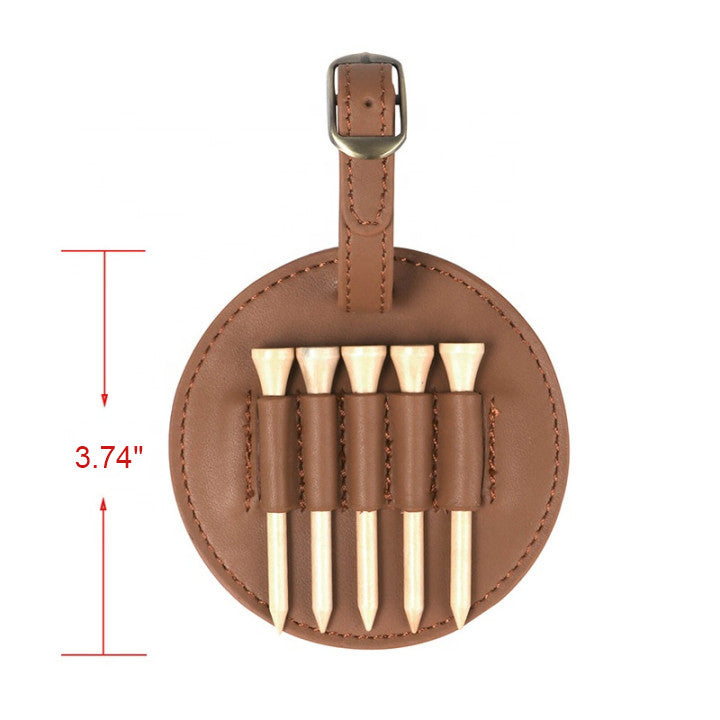 Vintage PU Leather Golf Tee Carrier Tees Holder