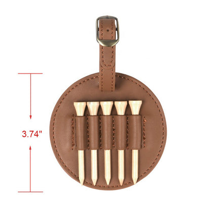 Vintage PU Leather Golf Tee Carrier Tees Holder
